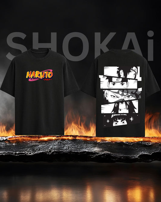 Naruto Minimal Panel Oversized T-Shirt 240 GSM | Anime Streetwear