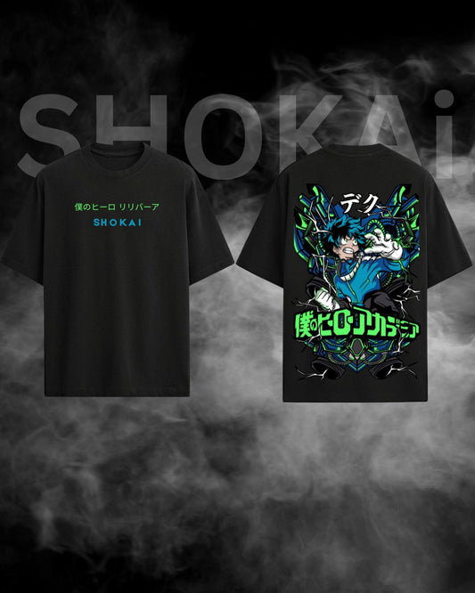 My Hero Academia Deku Oversized T-Shirt – Premium 240 GSM Cotton | Anime Streetwear by Shokai
