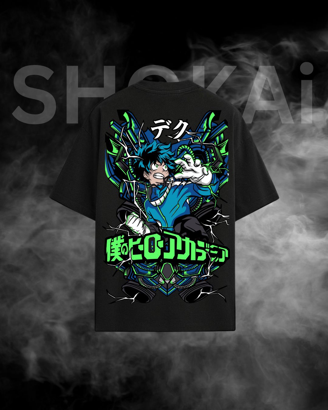 My Hero Academia Deku Oversized T-Shirt – Premium 240 GSM Cotton | Anime Streetwear by Shokai