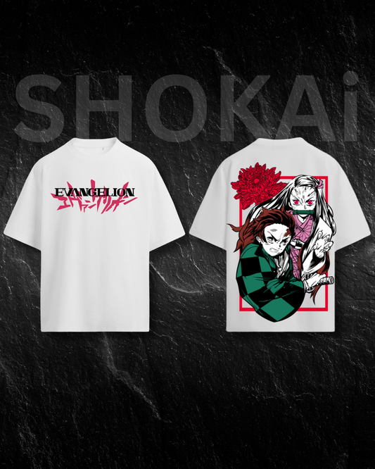 Anime Duo Graphic Oversized T-Shirt 240 GSM | Japanese Streetwear