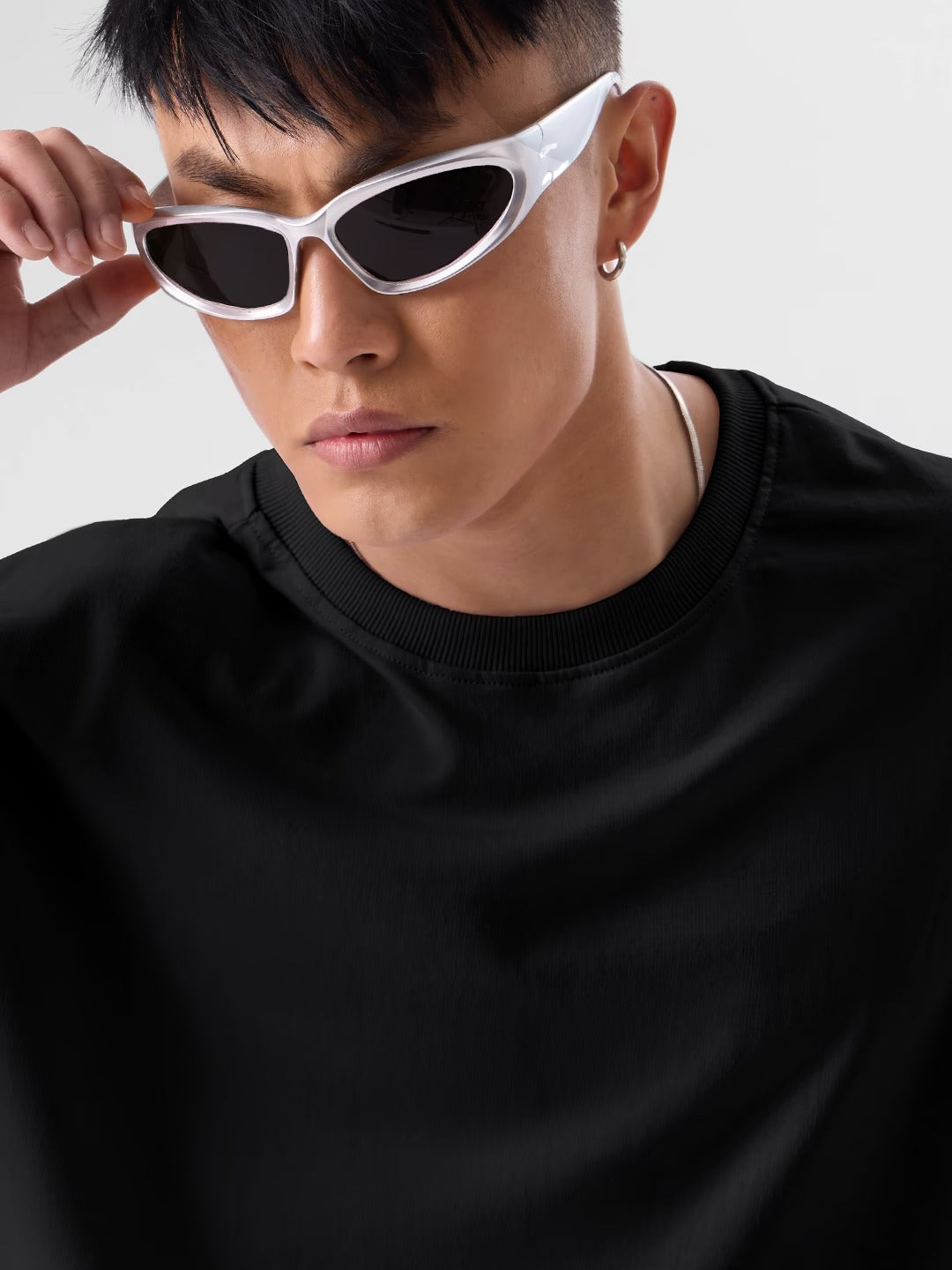 Black Oversized French Terry T-Shirt for Men | 240 GSM Heavyweight Premium Tee